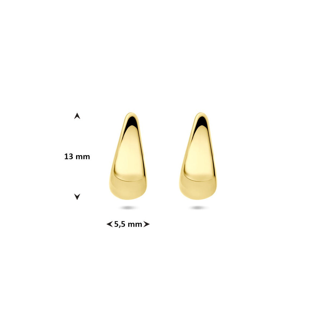 14k geelgouden dames oorringen – druppelvorm 13 mm