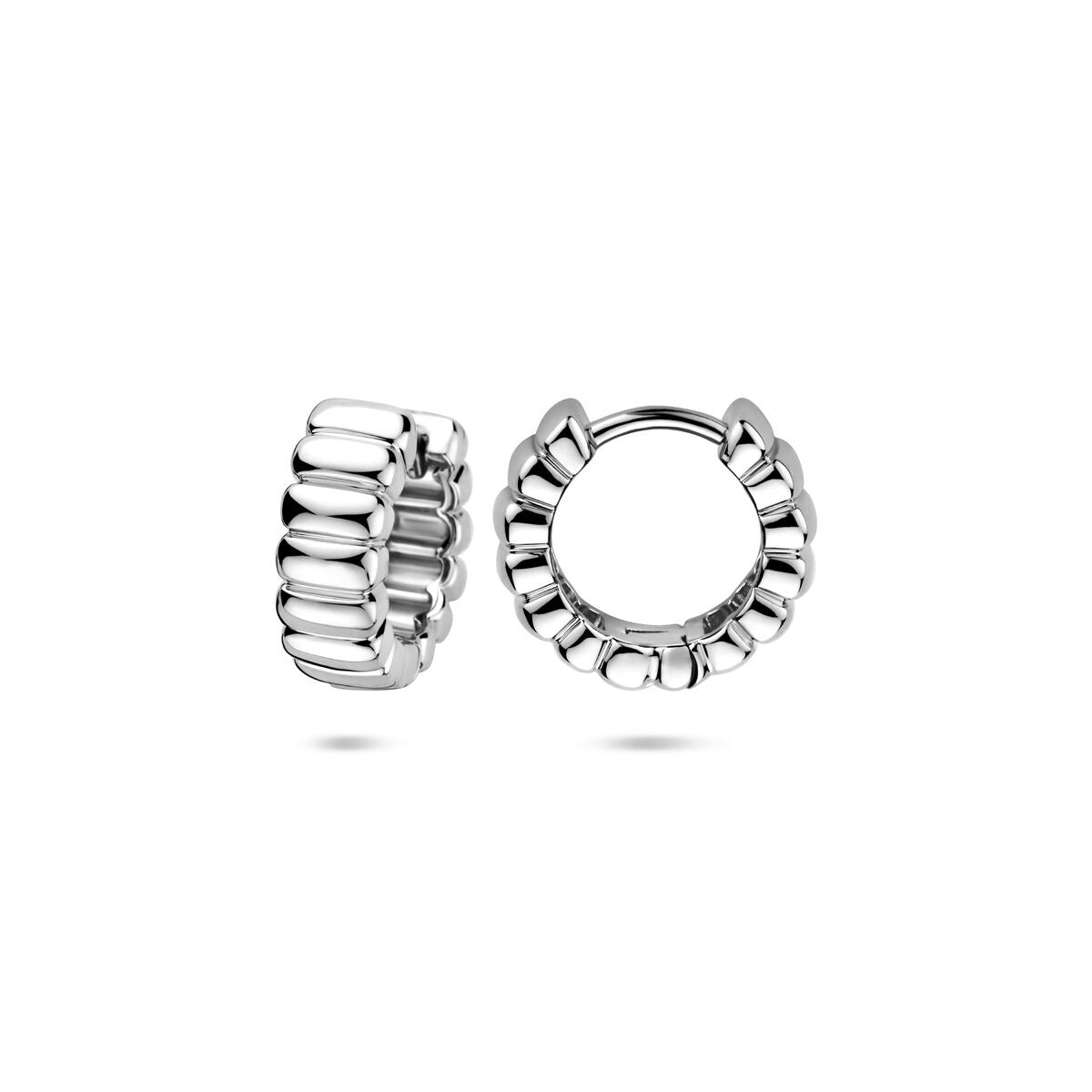 Aros de plata - rodiados en plata 925, 14 x 5 mm