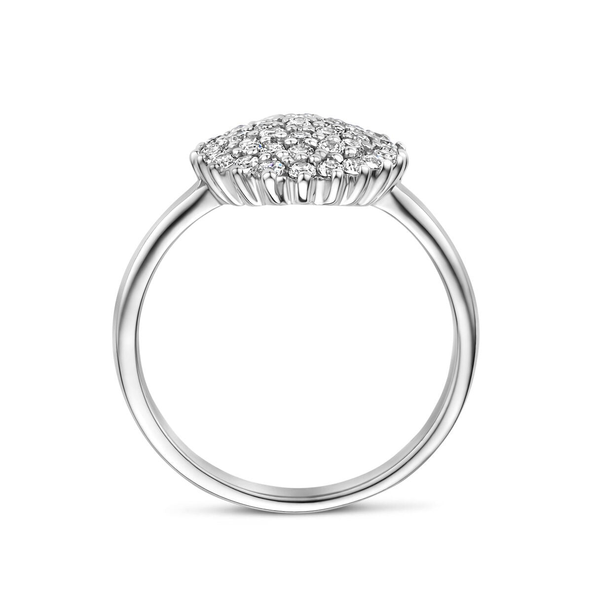 anillo de zirconia plata rodiada