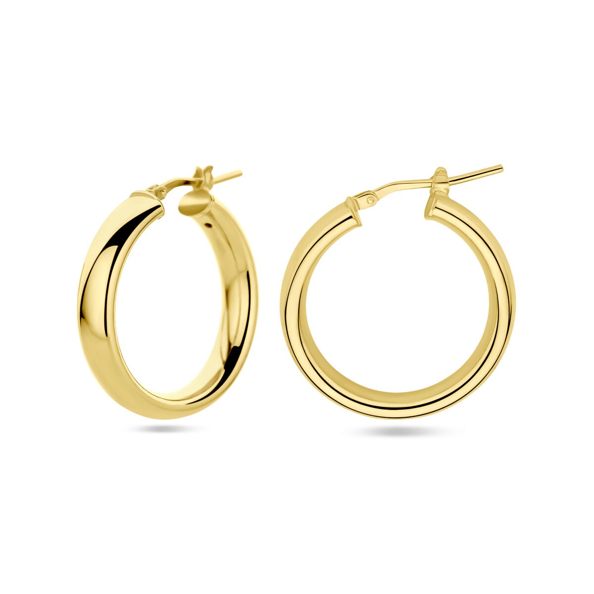 Aros Chapado en Oro - Semi-Circular 26x5 mm