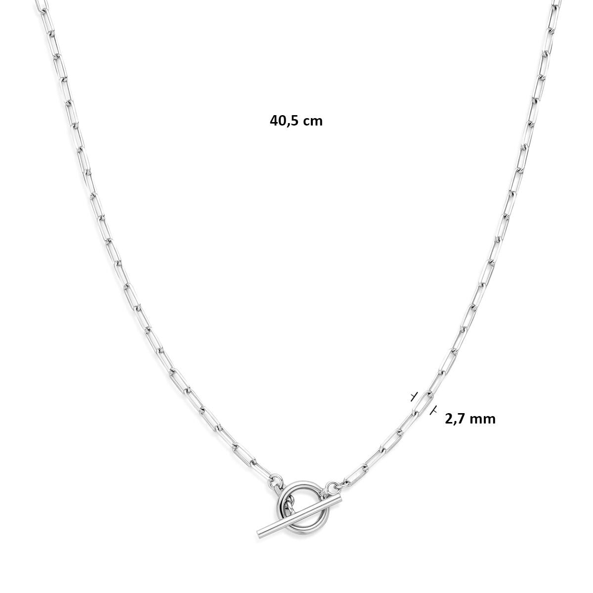 Collar de plata 925 rodiado con cierre de capiteles