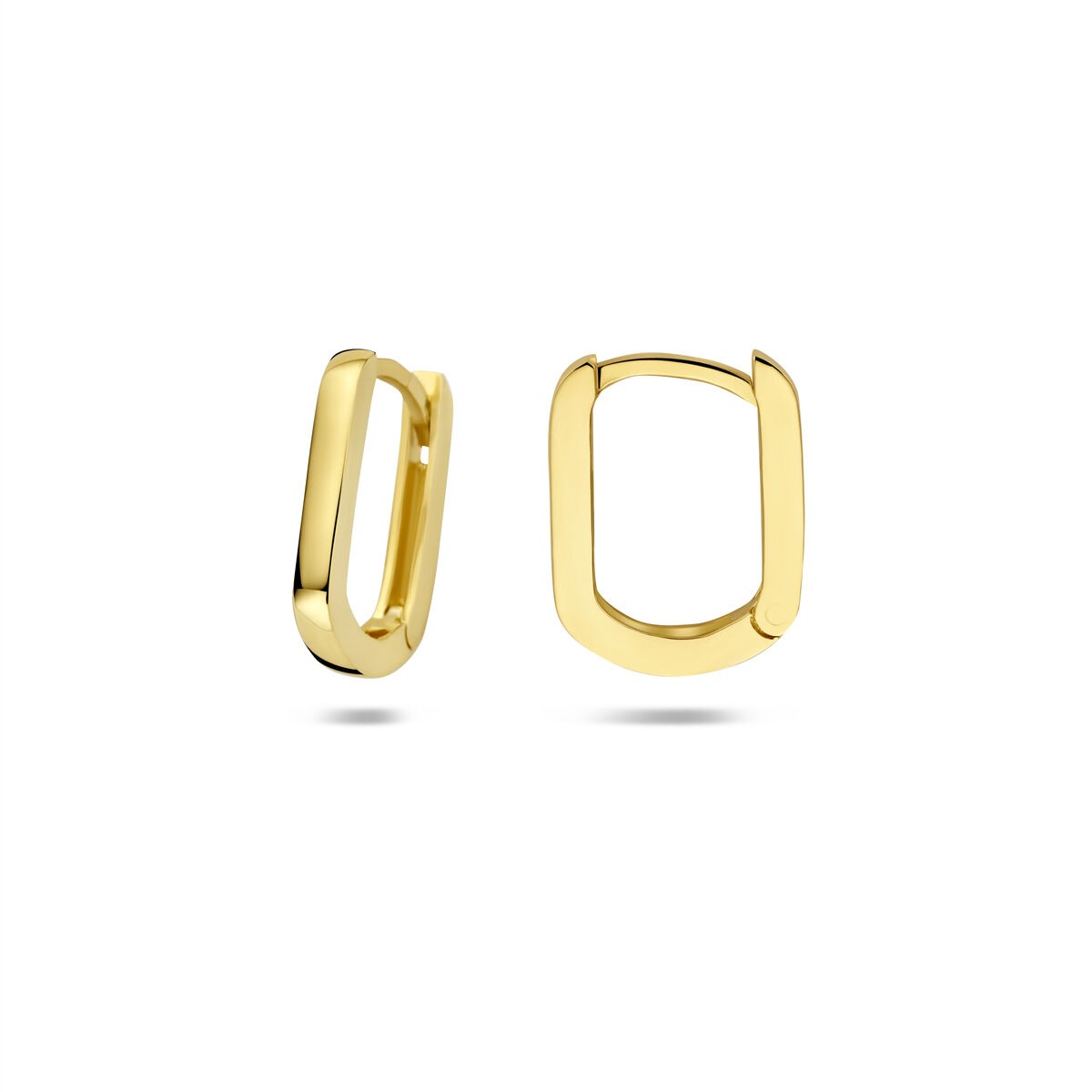 Aros rectangulares de oro amarillo de 9k de mujer