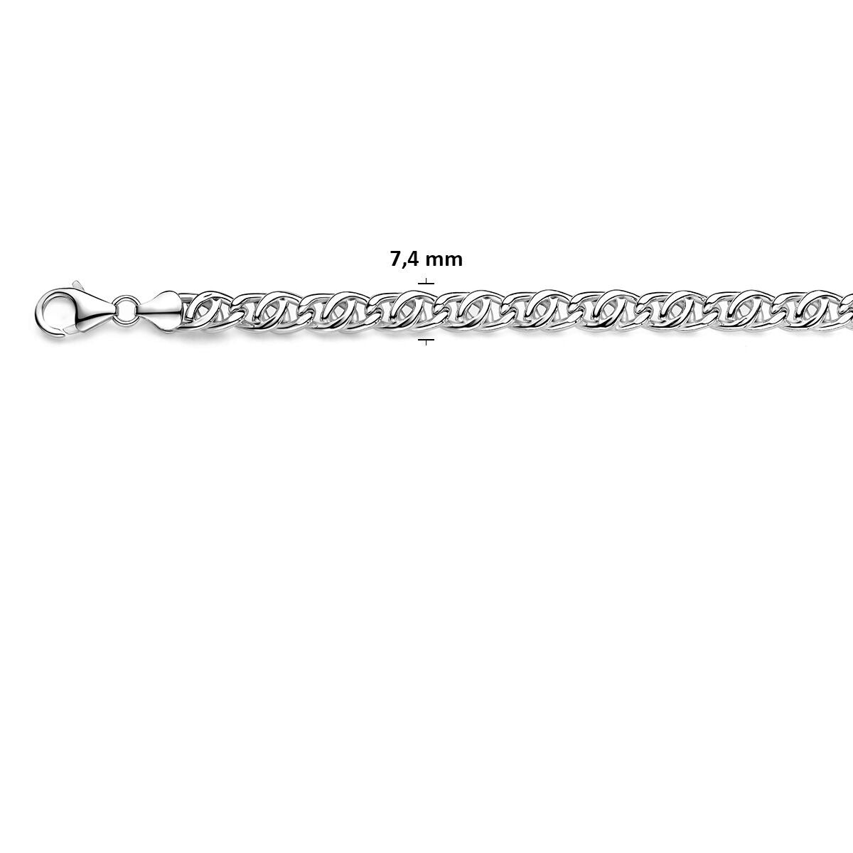 Collar de plata ojo de halcón 7,4 mm de hombre