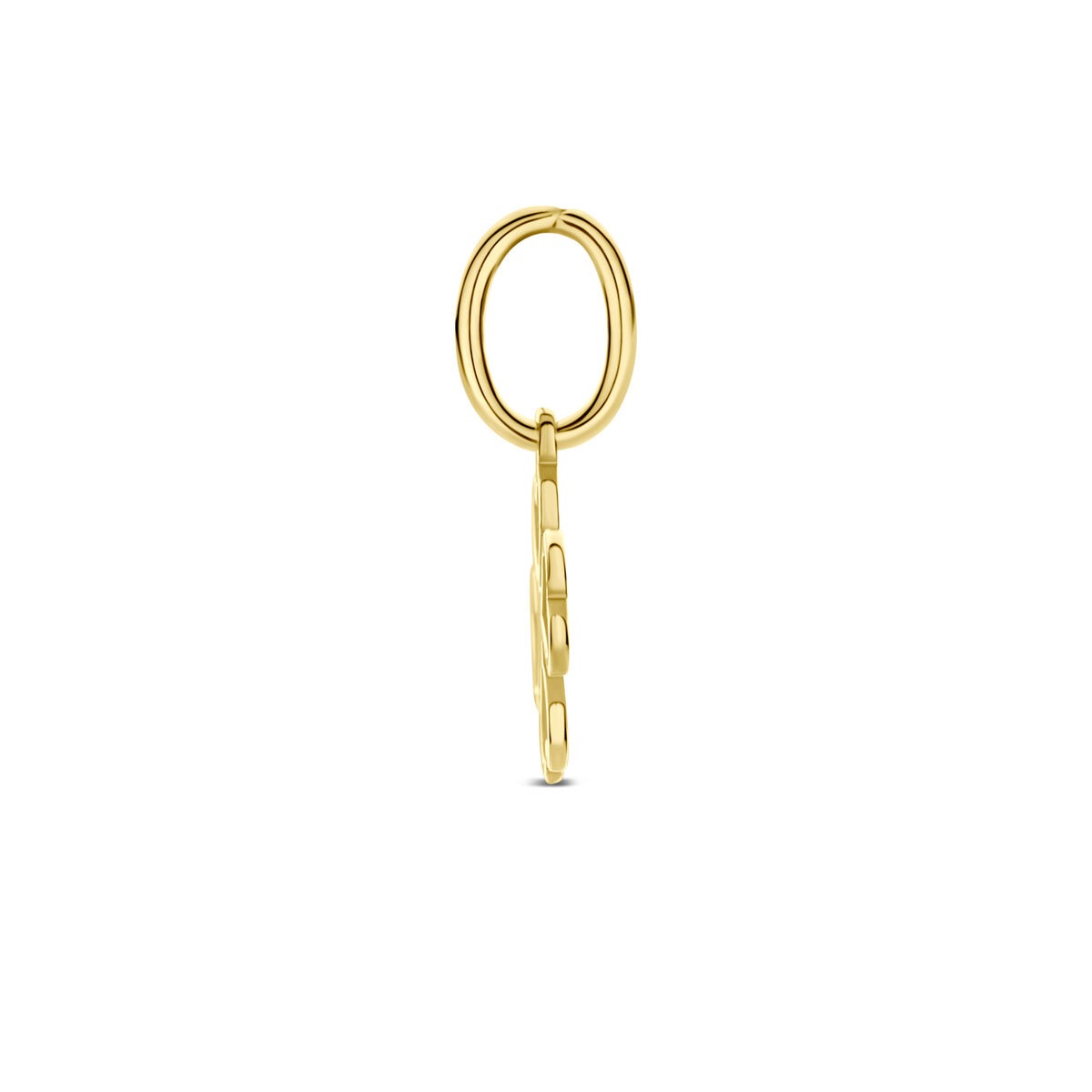 colgante de grabado de trébol en oro amarillo de 9k