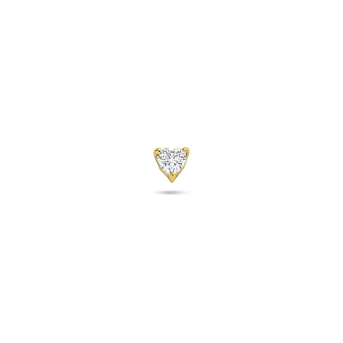 Piercing de corazón plano chapado en oro con circonitas – plata 925