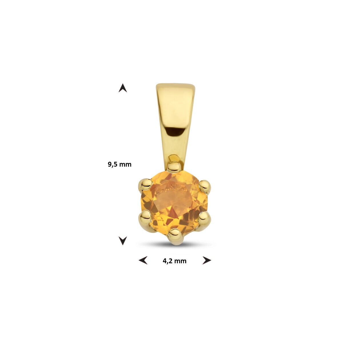 colgante de oro amarillo con citrino – joya de nacimiento