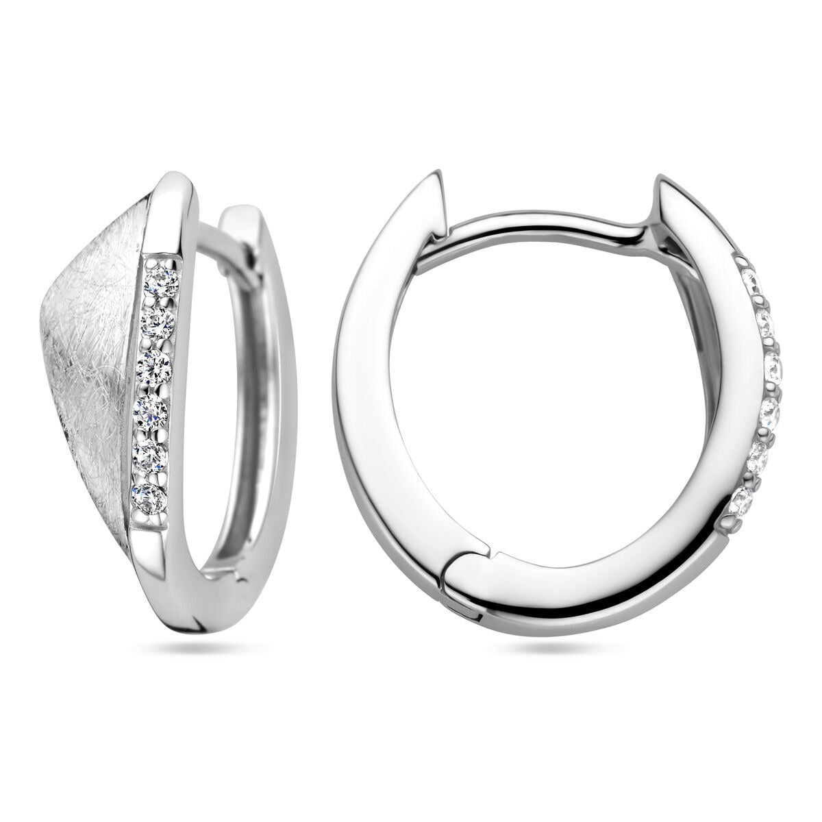 Aros de plata 925 rodiada con circonitas