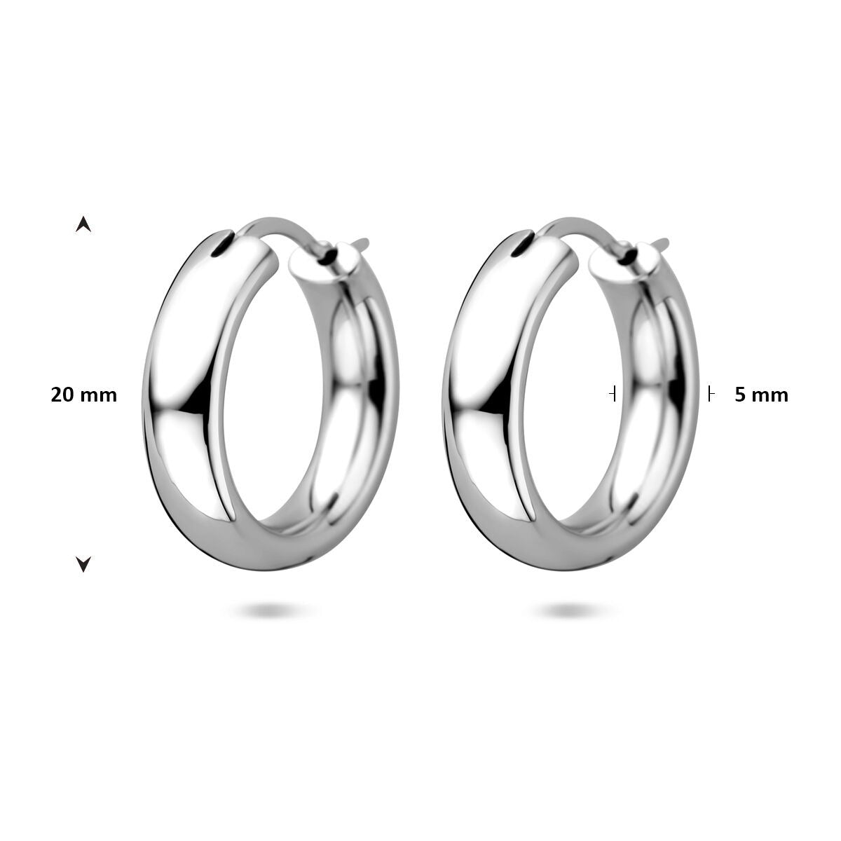 Aros de plata 925 rodiados – 20 mm