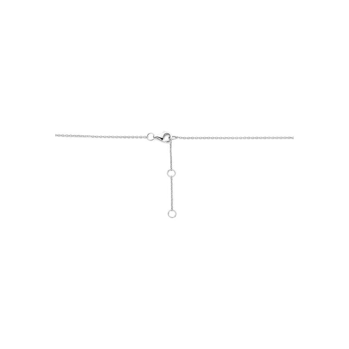 Gerhodineerd 925 zilveren collier met hartje en zirkonia