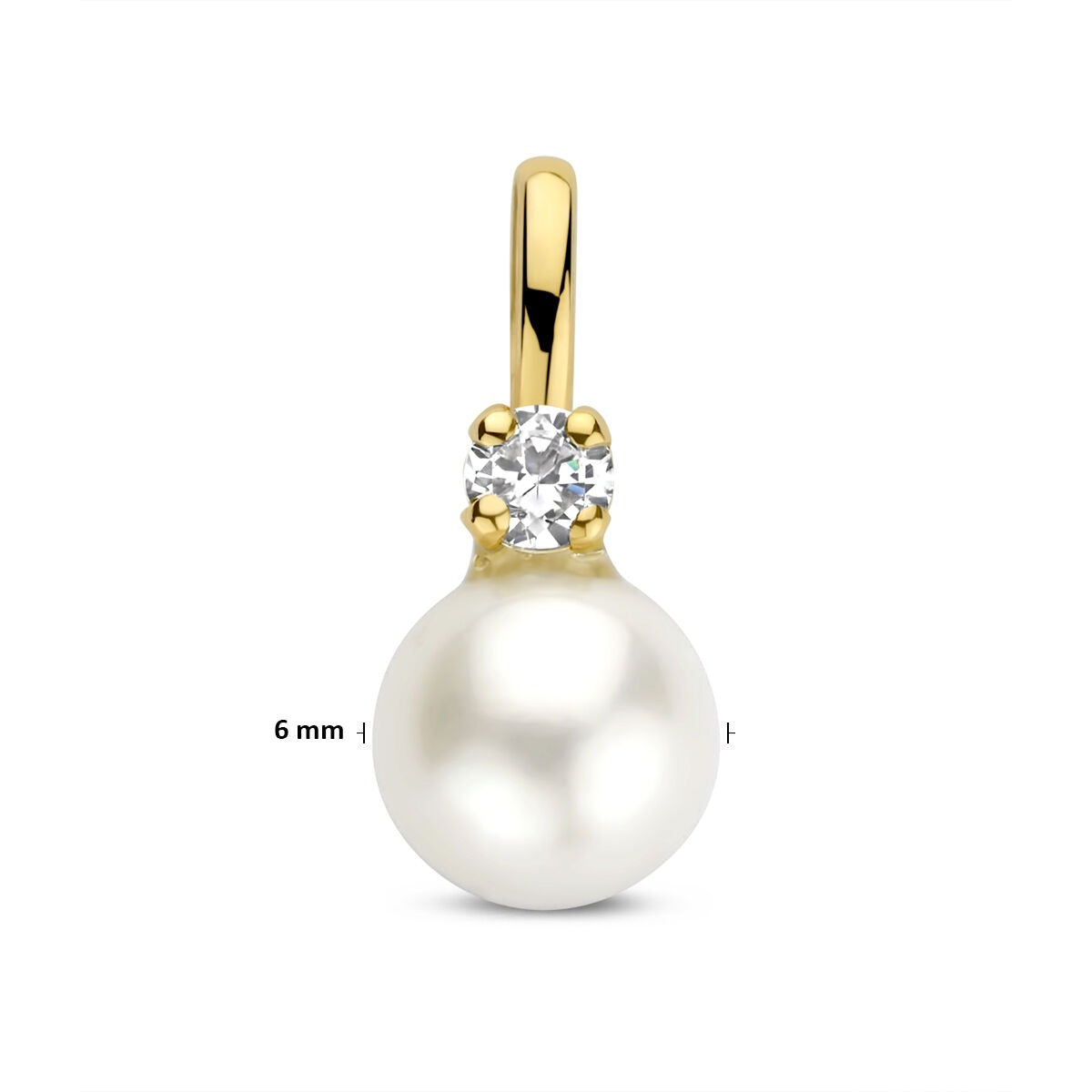 Colgante de oro amarillo con perla y circonita – 14k