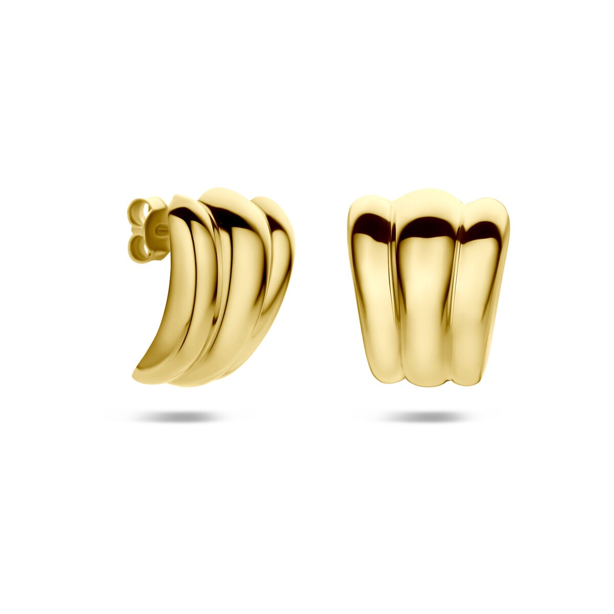 Pendientes de botón chapado en oro 925 plata 20,5 x 16,5 mm de mujer