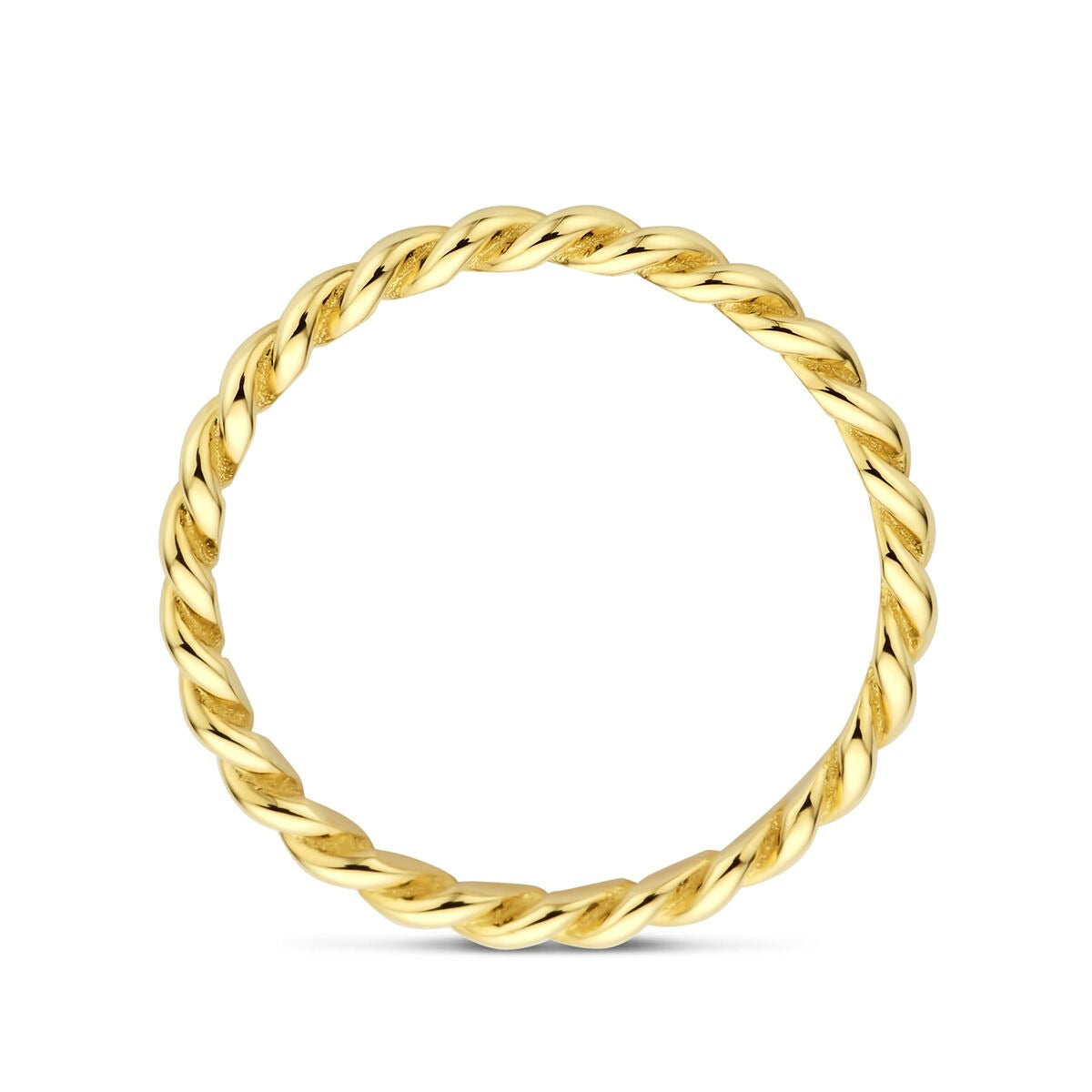 Anillo ajustable de oro amarillo trenzado 2 mm