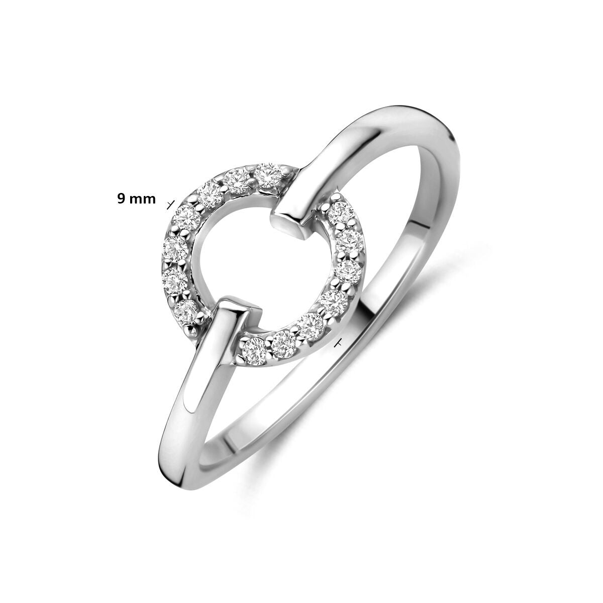 Anillo de mujer de plata con circonitas – rodiado