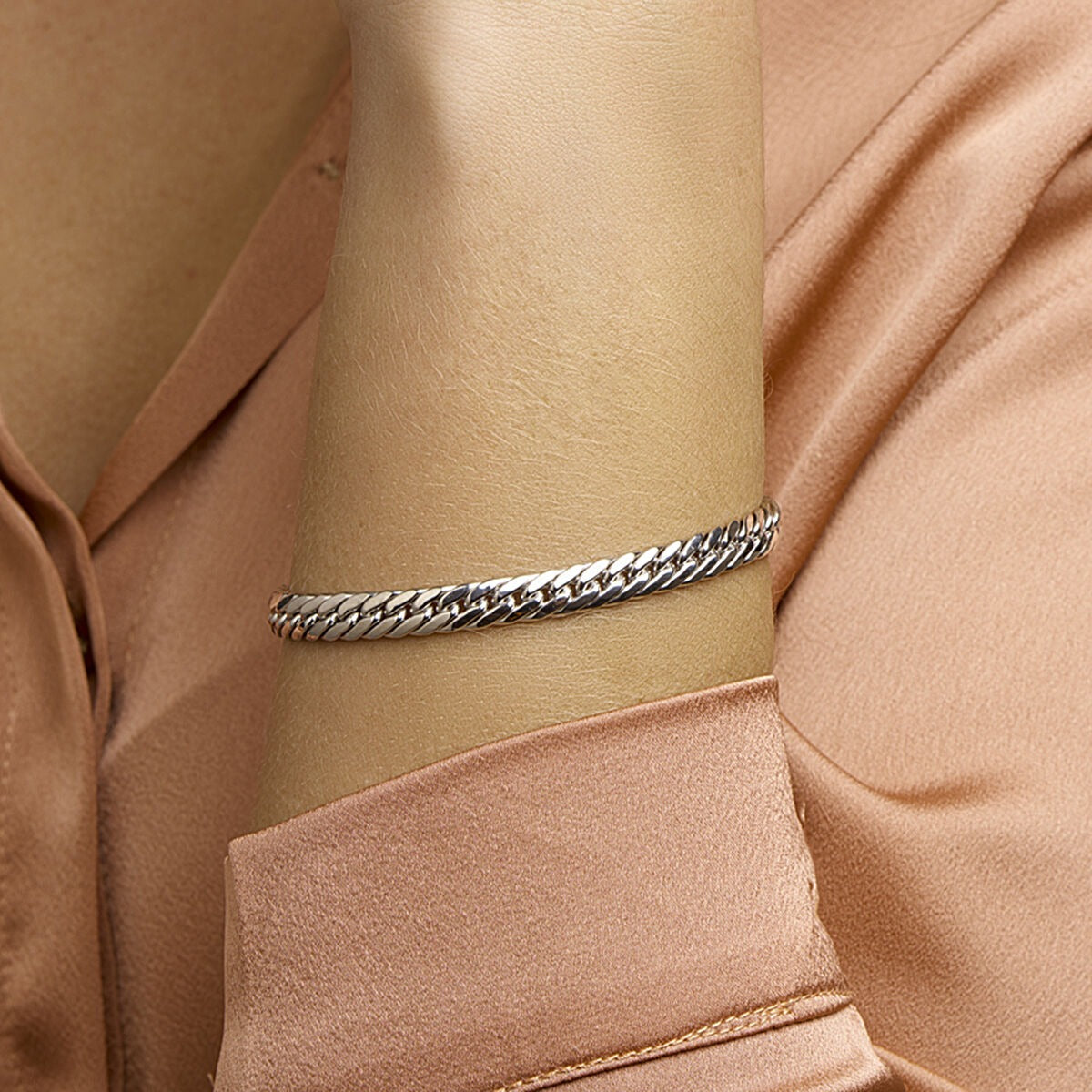Pulsera de gourmette de plata – rodiada 925