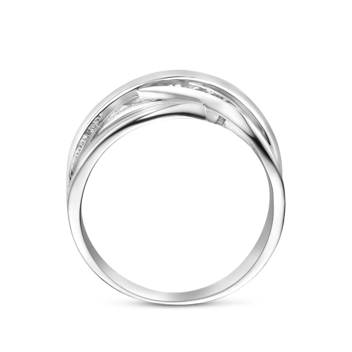 anillo de zirconia de plata rodiado