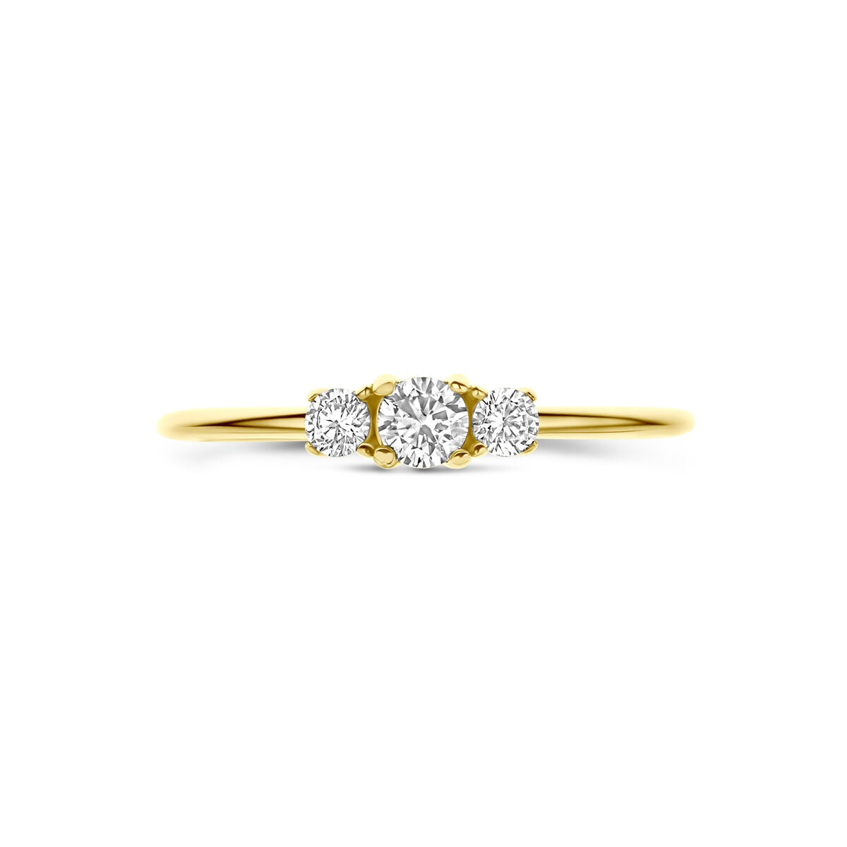 anillo de mujer en oro amarillo de 9k con circonitas – 3,5 mm de ancho