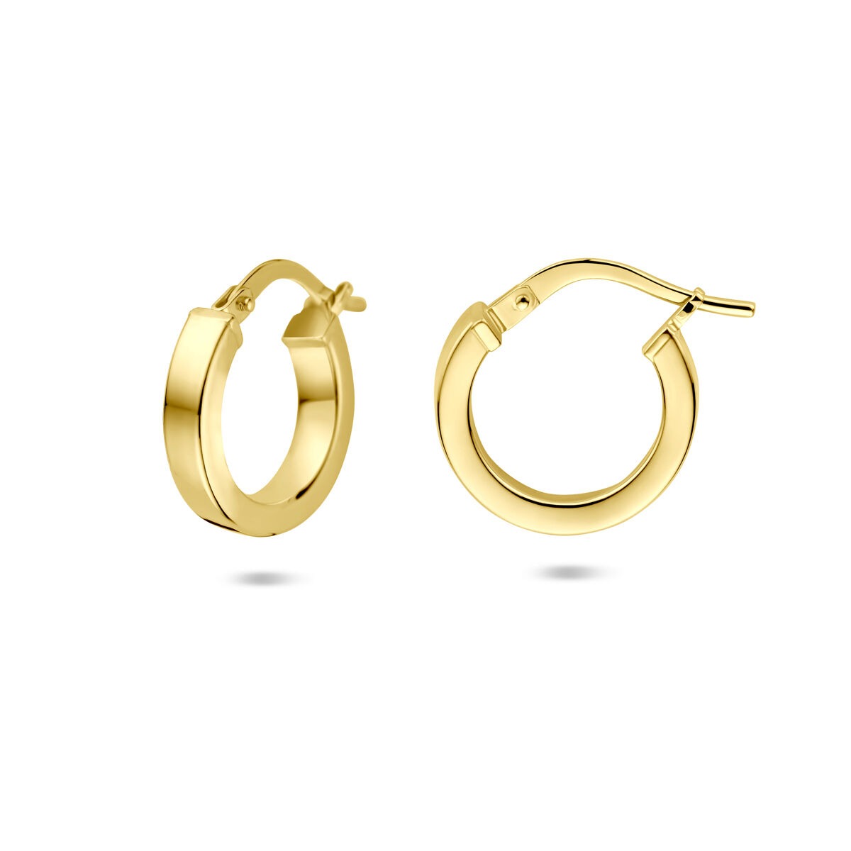 Aros de oro de mujer – 14k Silgold con cierre de bisagra 3 mm