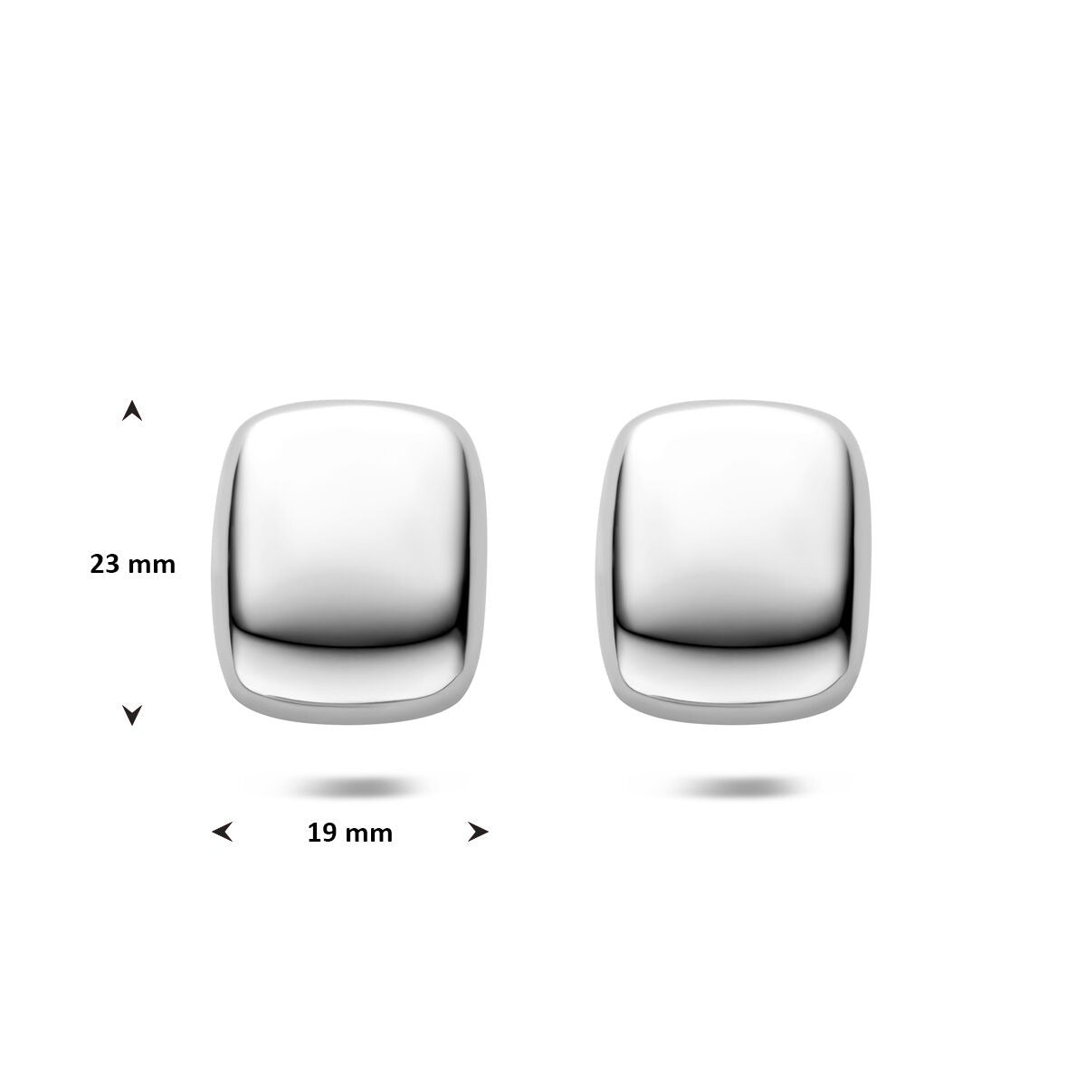 Pendientes de botón de acero color plata – 23x19mm