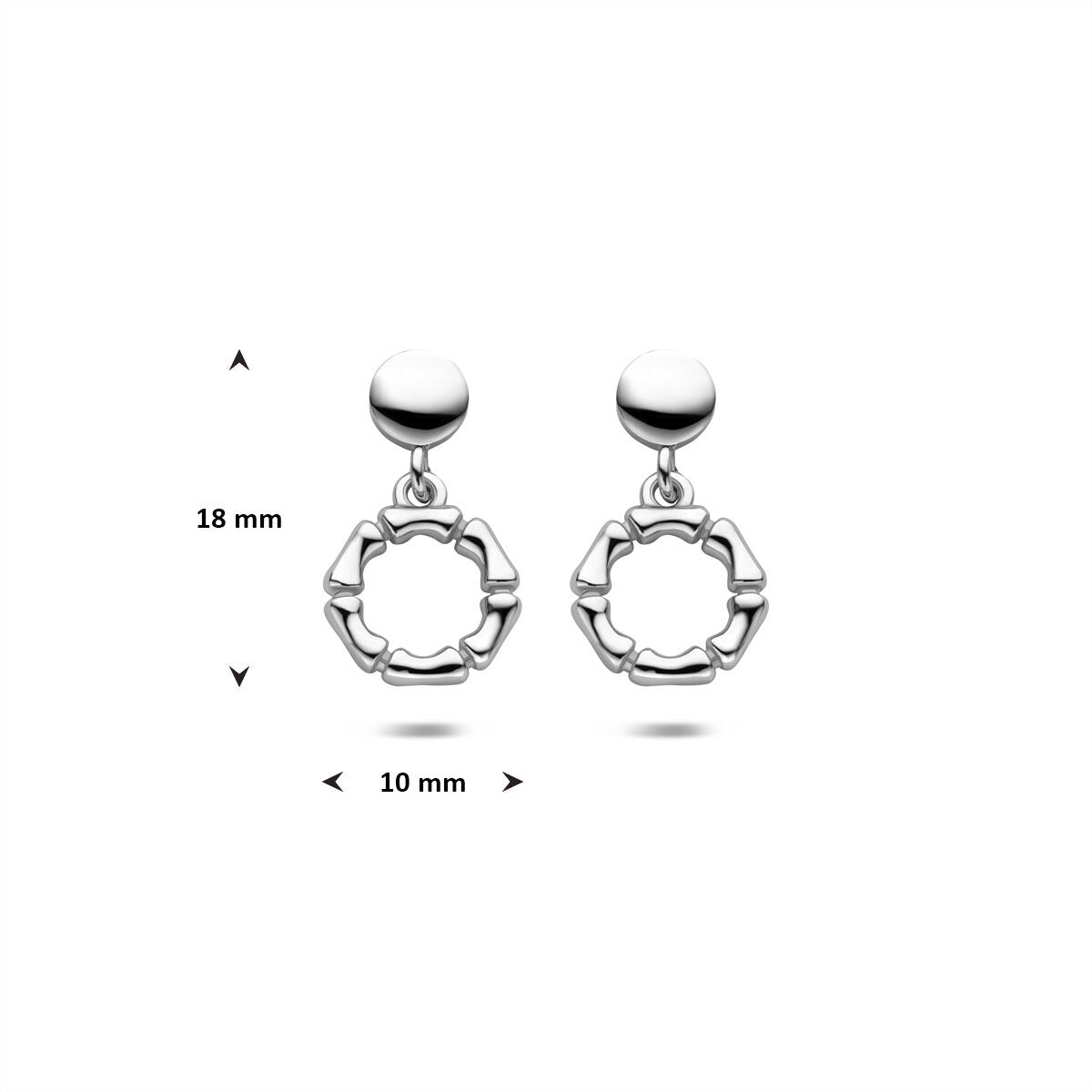 Pendientes de mujer de plata – rodiados 925 plata 18 mm