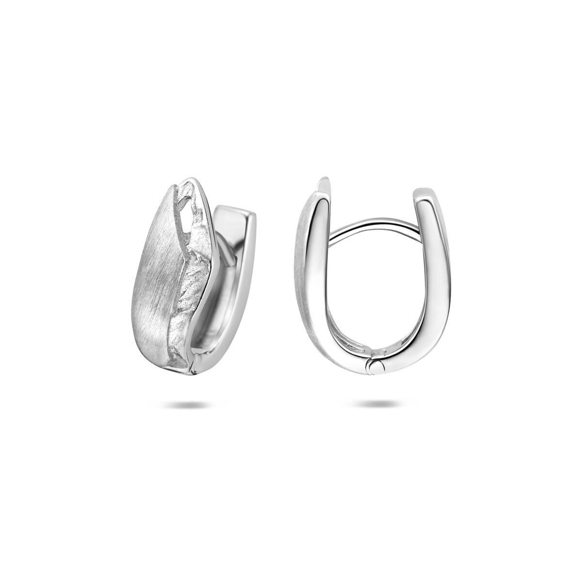Aros de plata 925 rodiados pulido/mate