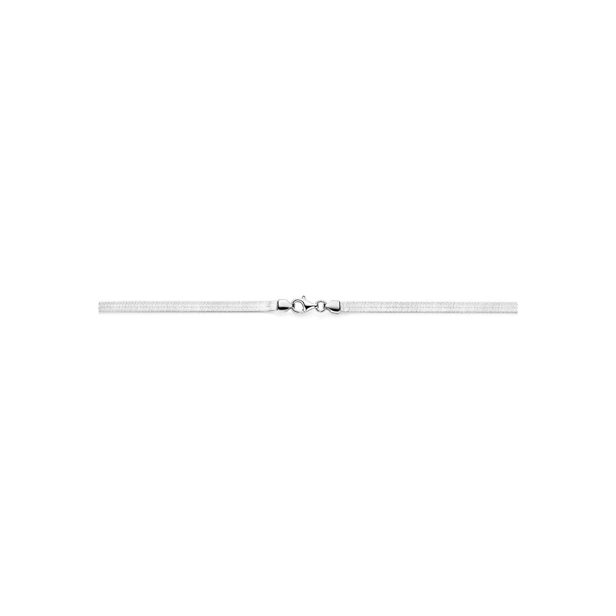 collar serpiente plano 3,6 mm 45 cm plata rodiado