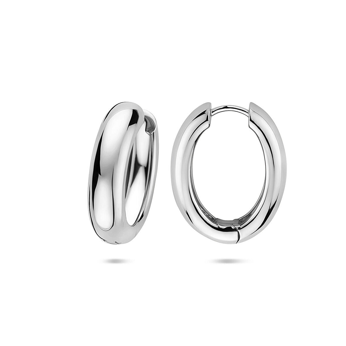Aros de plata rodiada 25x7 mm