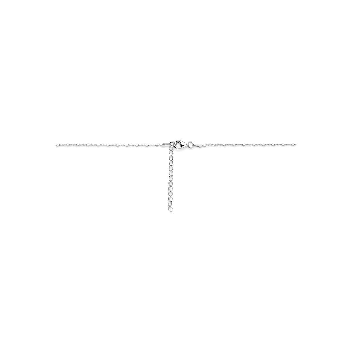 collar grano de café 41 + 4 cm plata rodiada