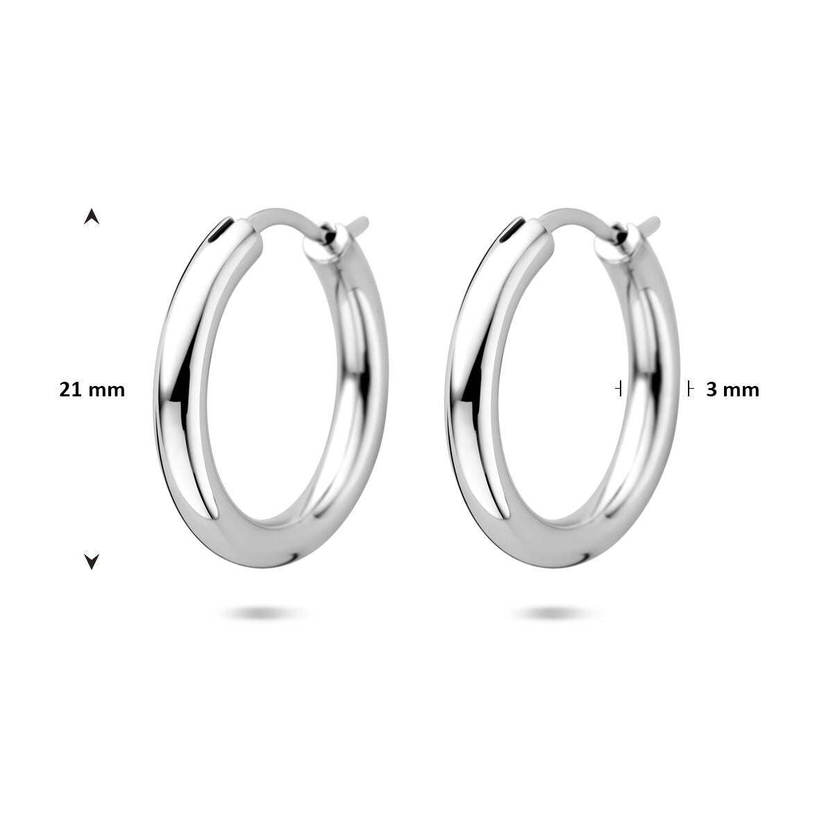 Aros de plata 925 rodiados – 11 mm