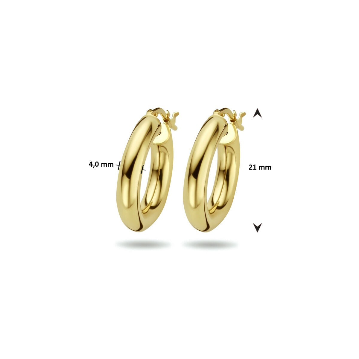 Aros chapados en oro de plata color oro 4mm