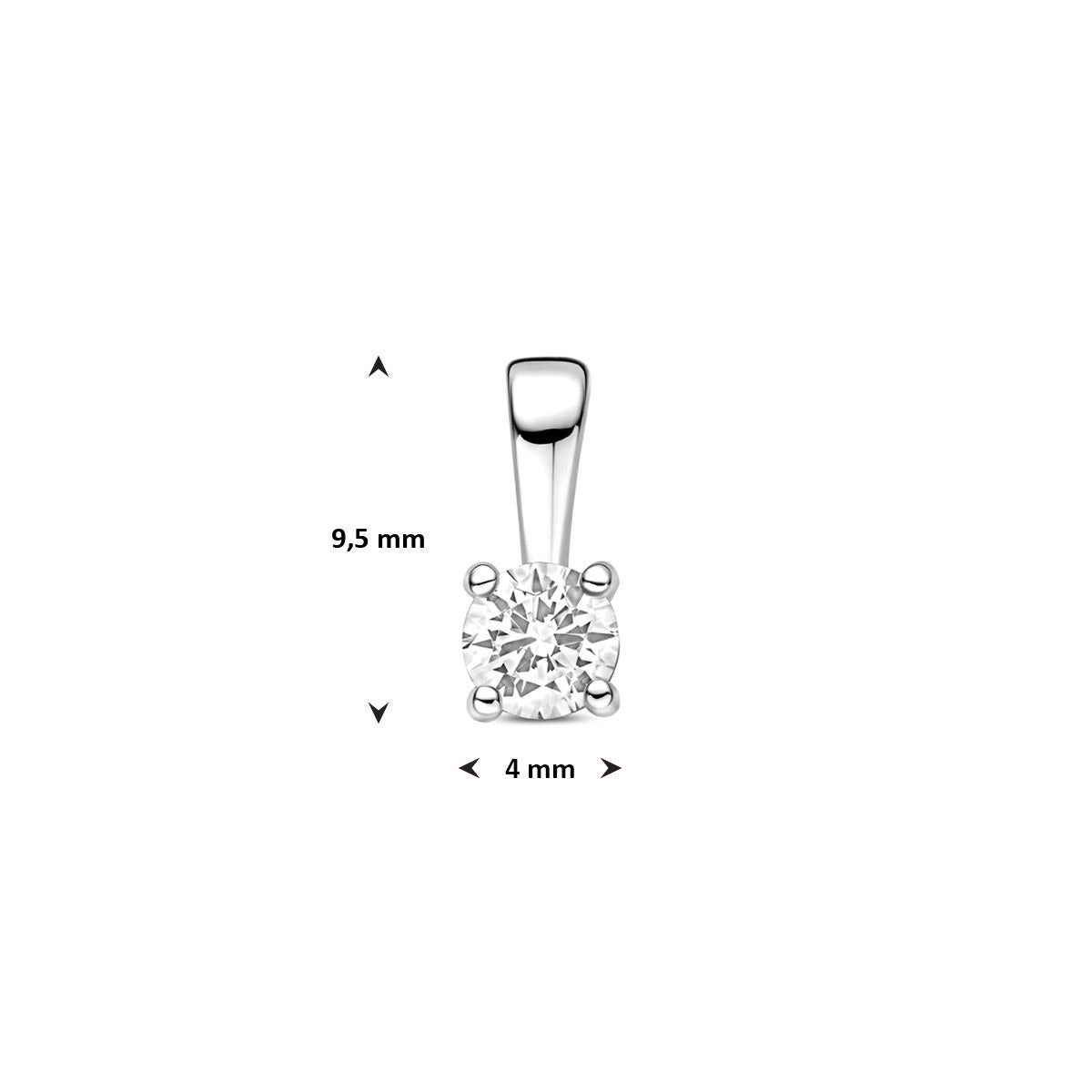 Colgante de plata con circonitas - Joyería de mujer rodiada