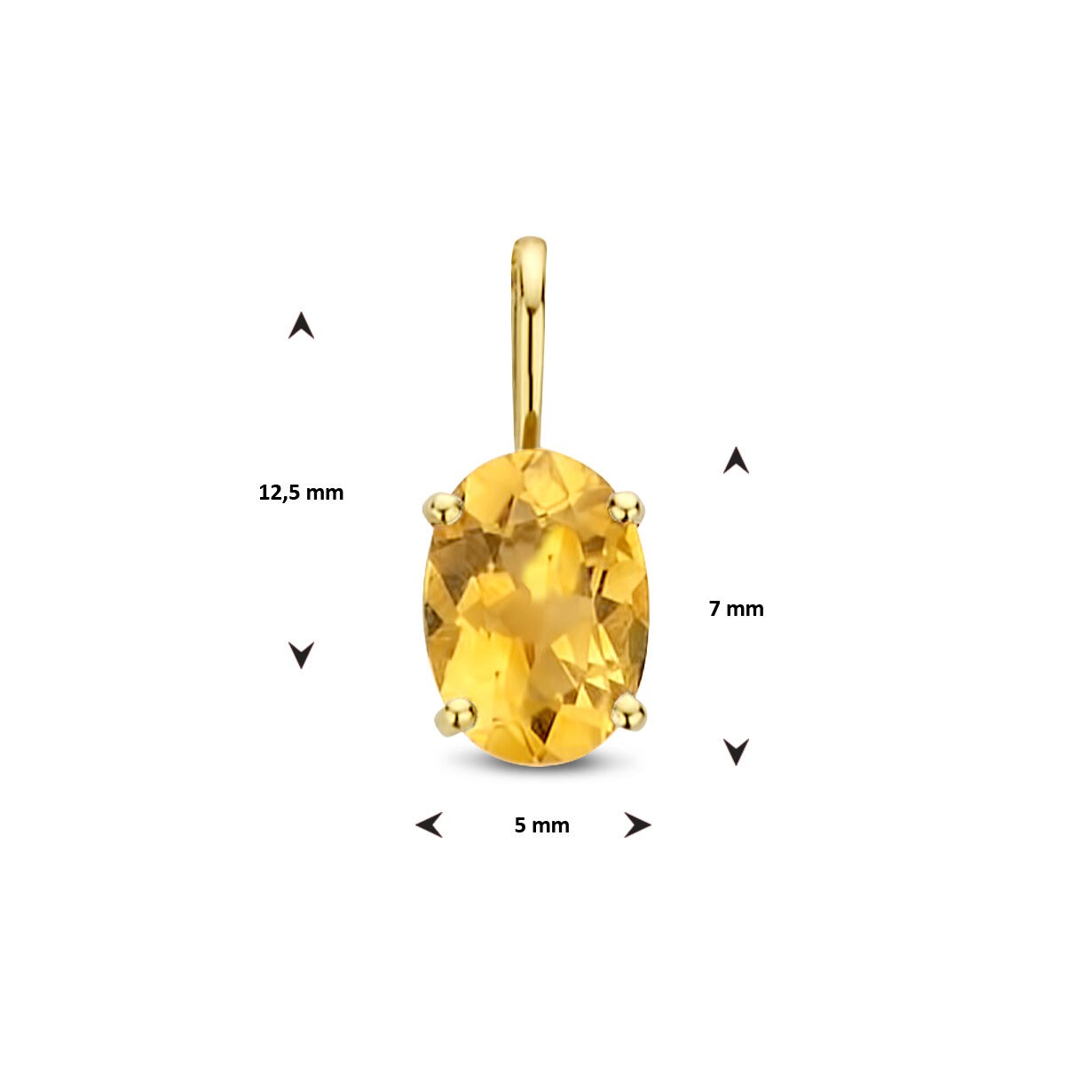 colgante de oro amarillo de 14k con citrino ovalado – joya de nacimiento
