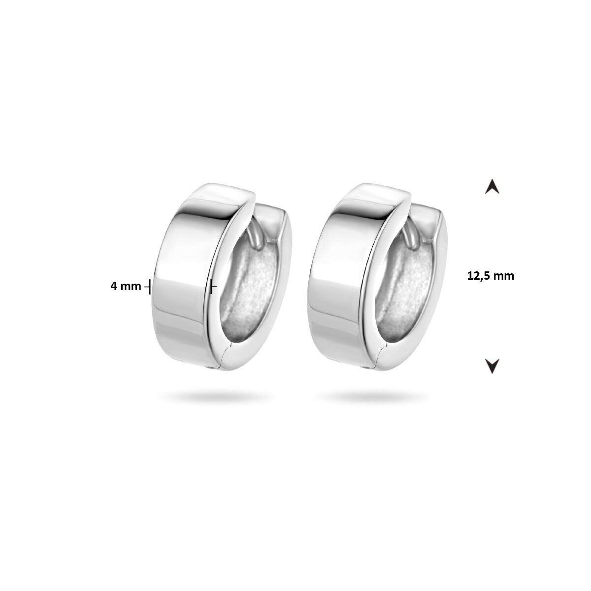 aros planos de plata rodiada