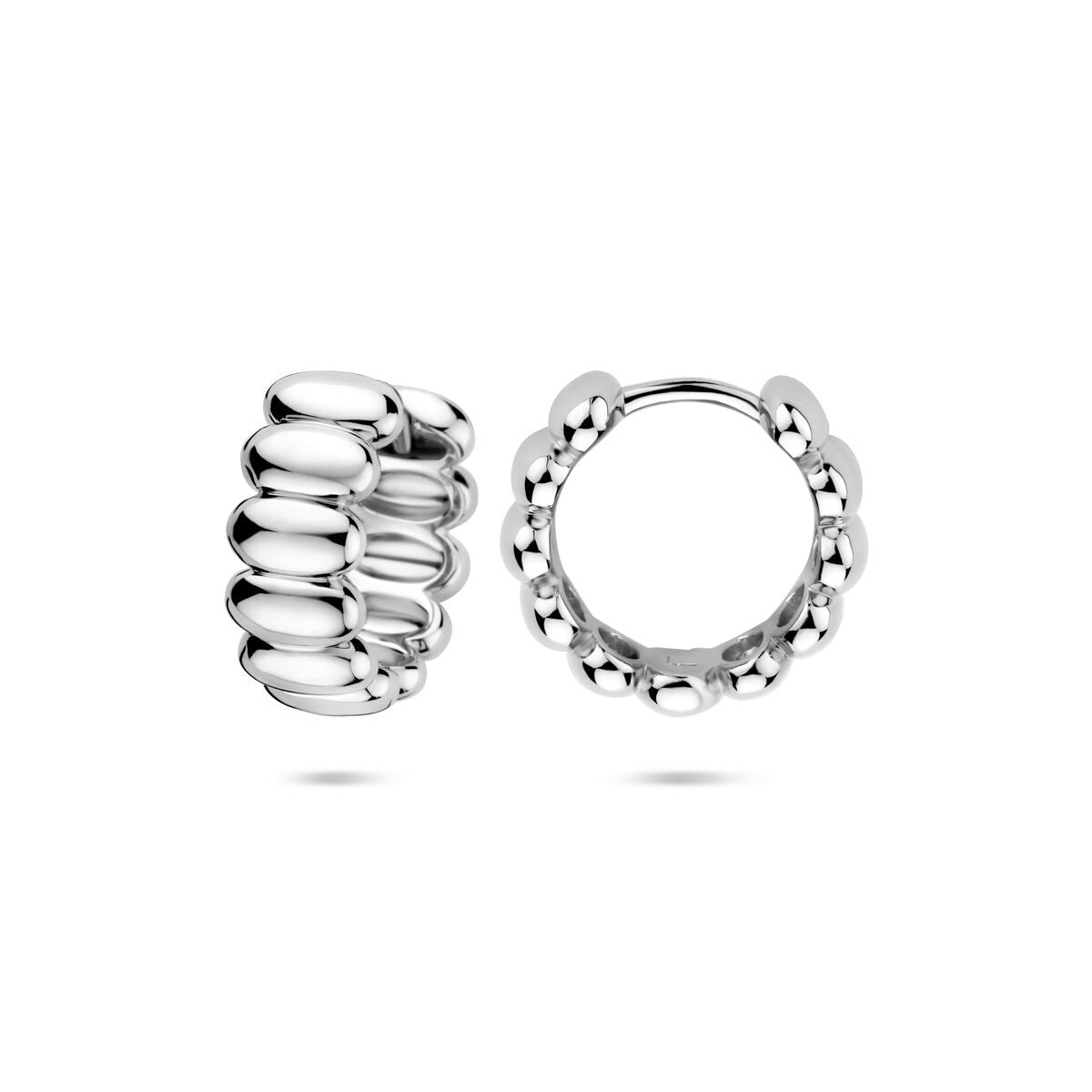 Aros de plata rodiada con cierre de bisagra – 15,5 mm