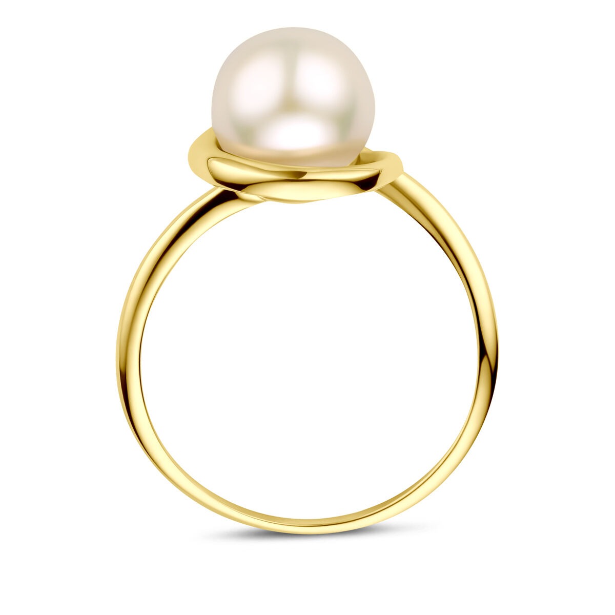 anillo de oro amarillo de 14k con perla