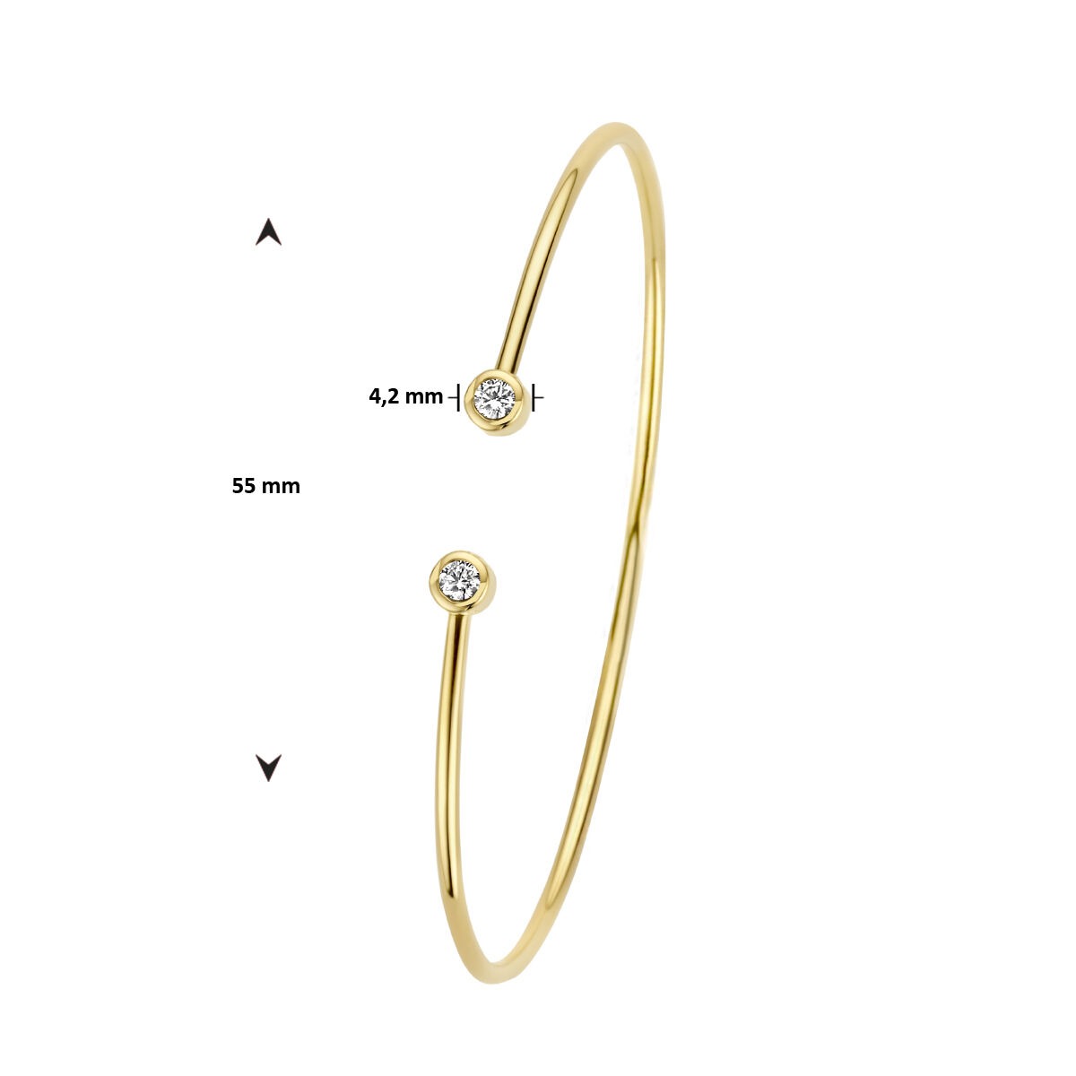 Pulsera de oro amarillo de 14k con diamantes