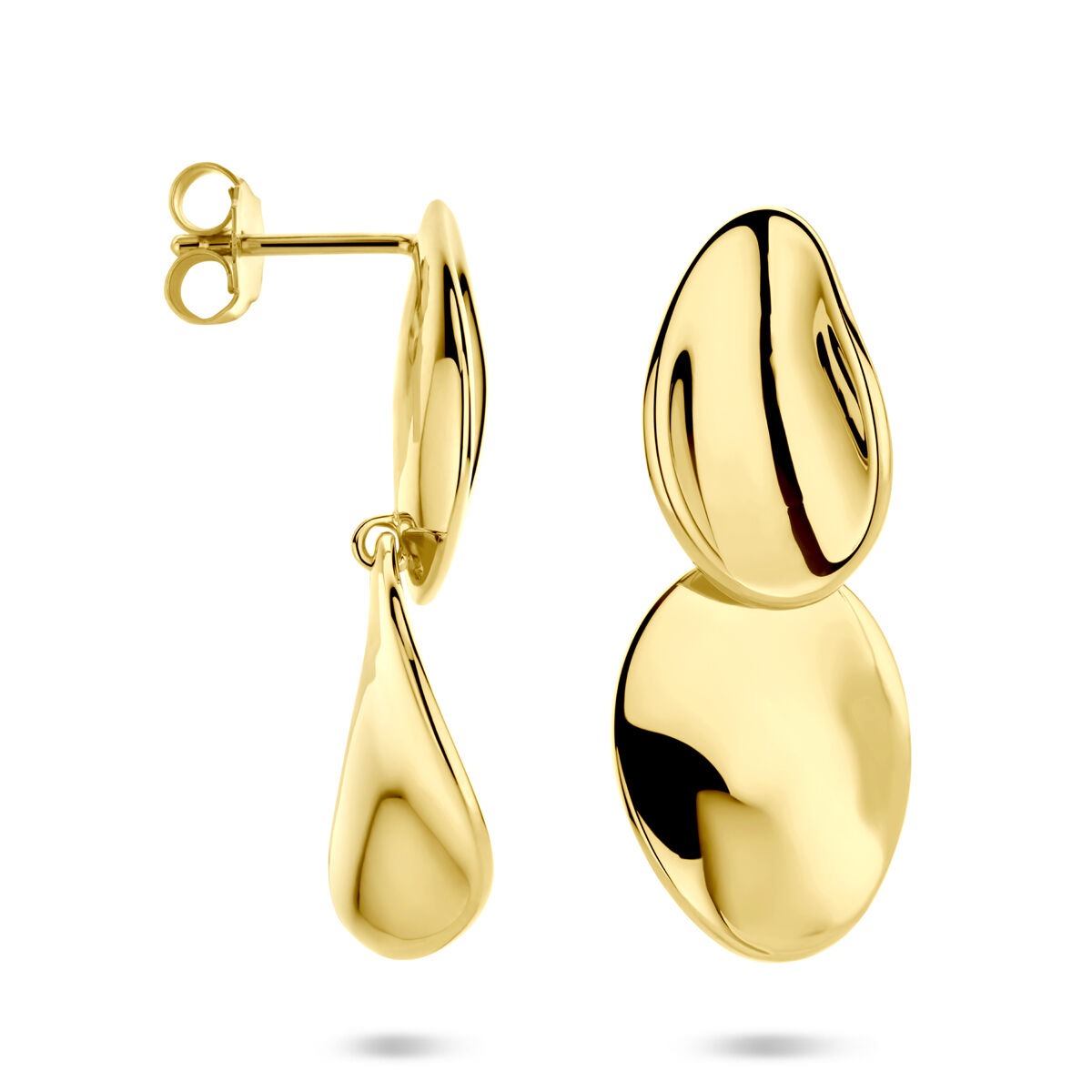 Pendientes de plata chapados en oro