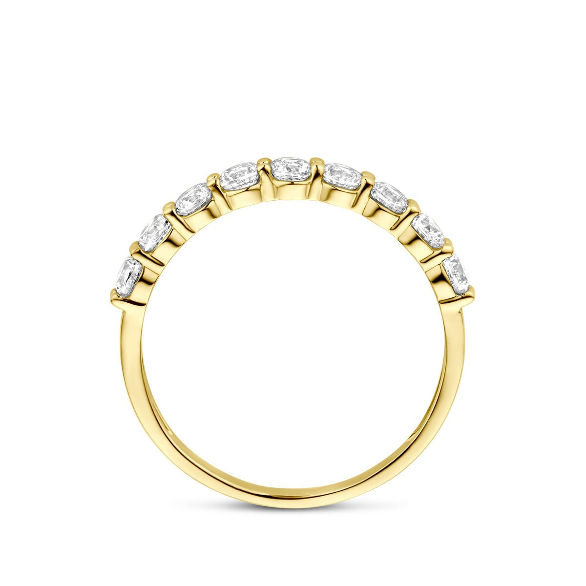 Anillo de oro con circonitas – 14k oro amarillo