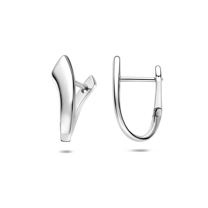 Gerhodineerde 925 zilveren klapoorringen 19 x 8 mm