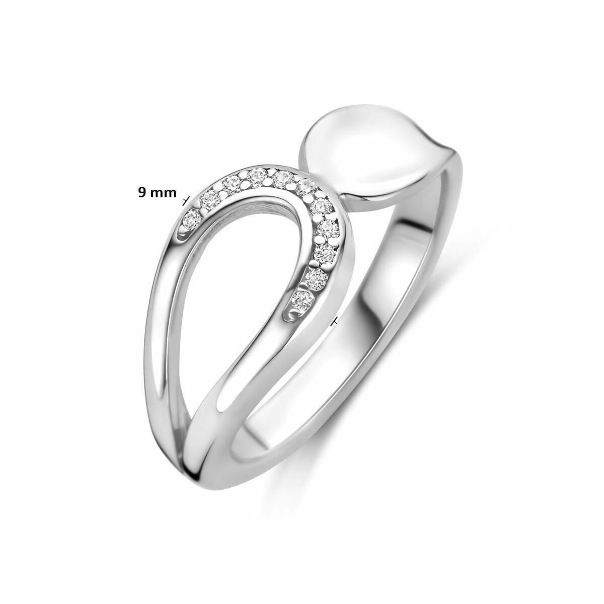 Anillo de mujer de plata con circonitas – plata 925 rodiada