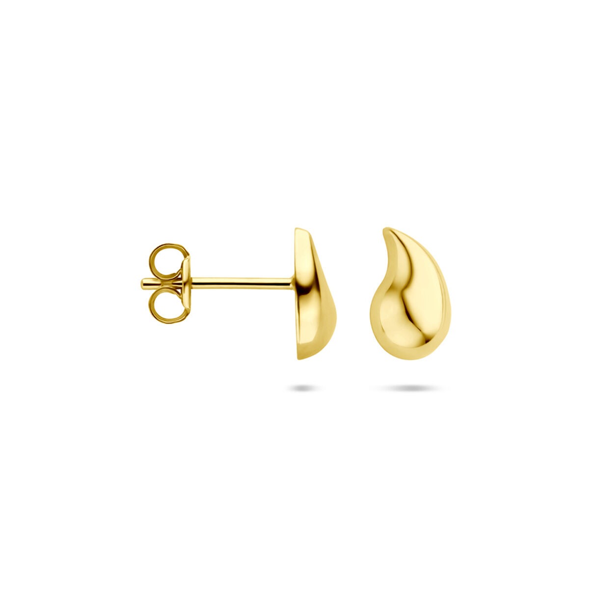 pendientes de botón de oro amarillo en forma de gota – 8,5 mm
