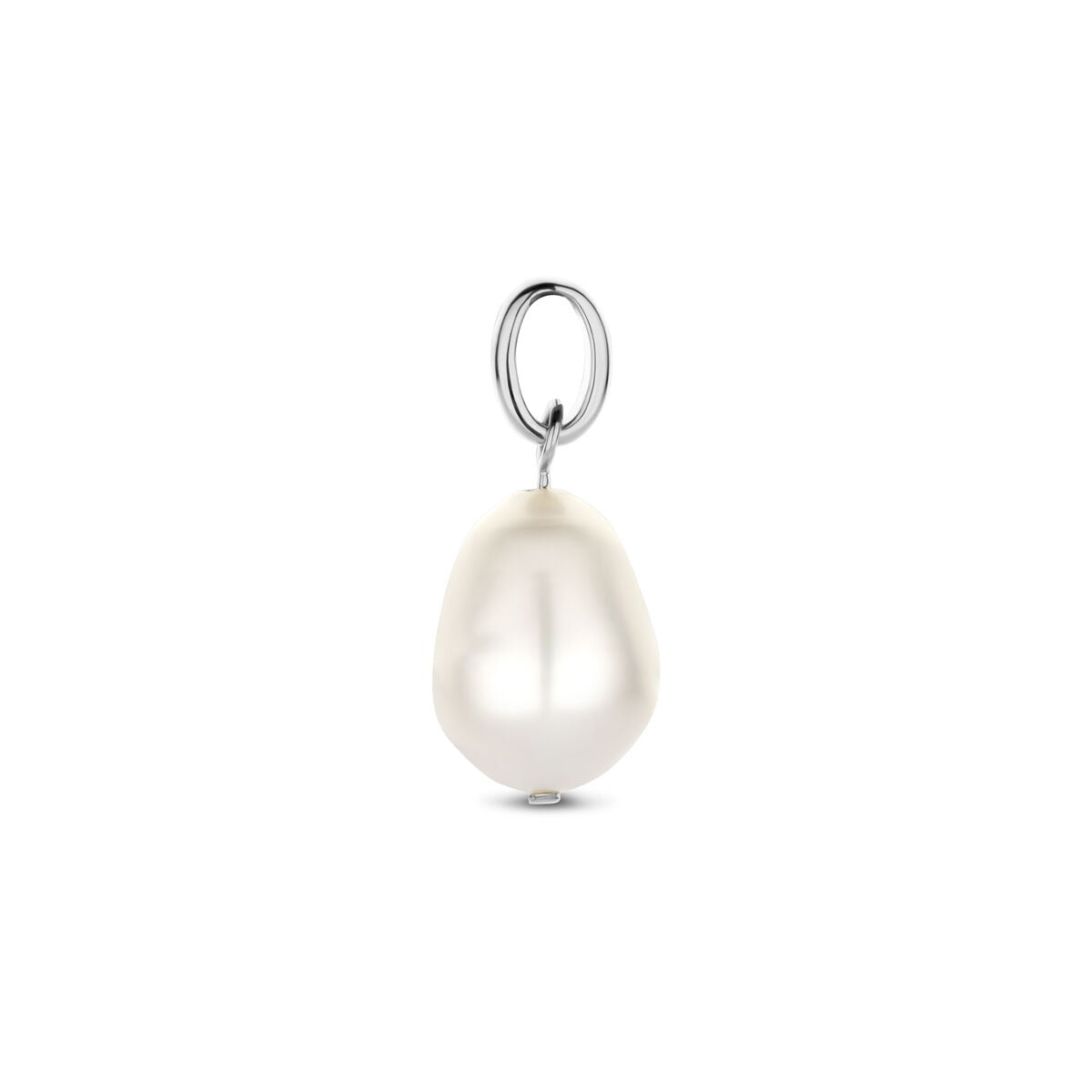 Colgante de plata rodiada con perla – 20 mm