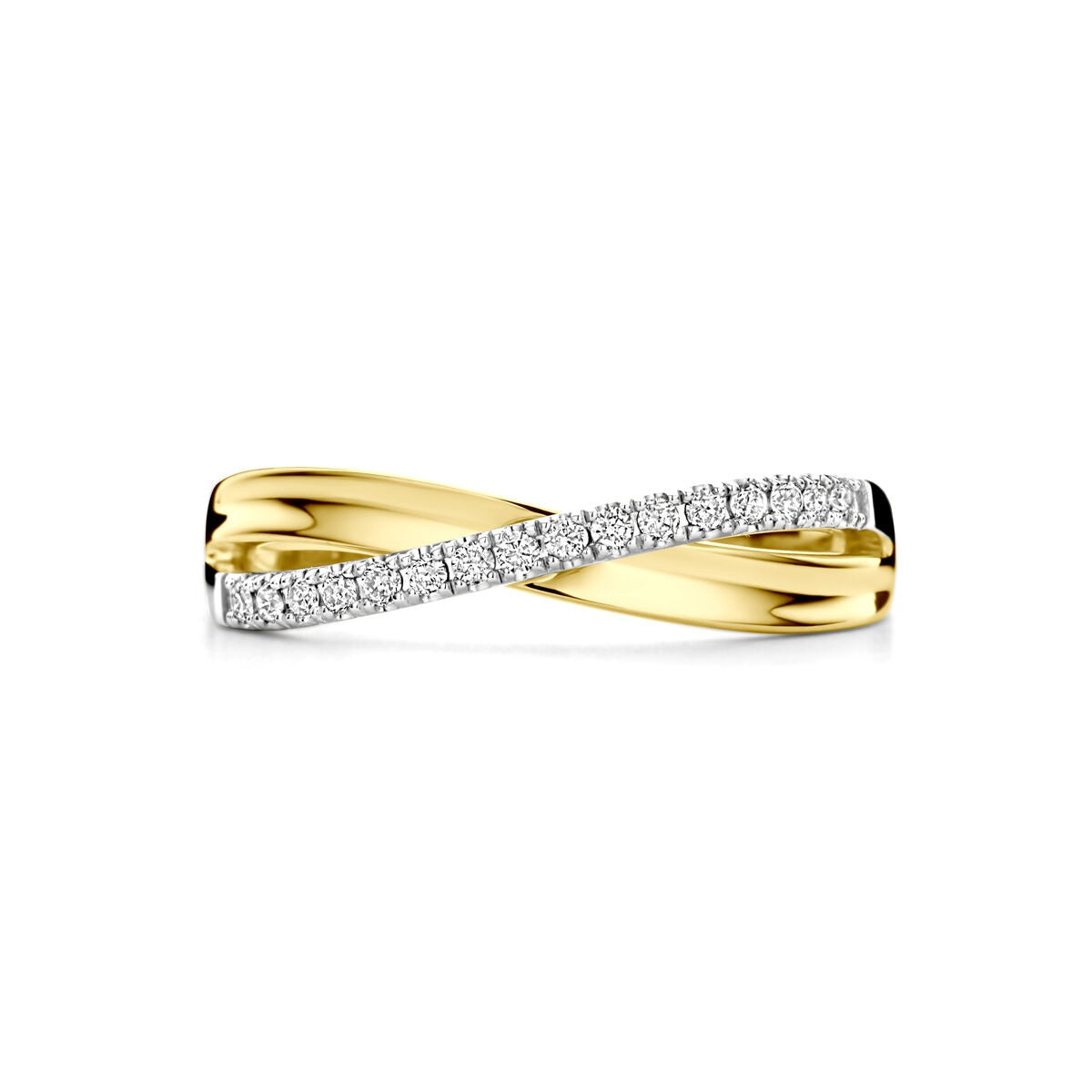 anillo de mujer bicolor con diamante – 0.14 ct, 5 mm