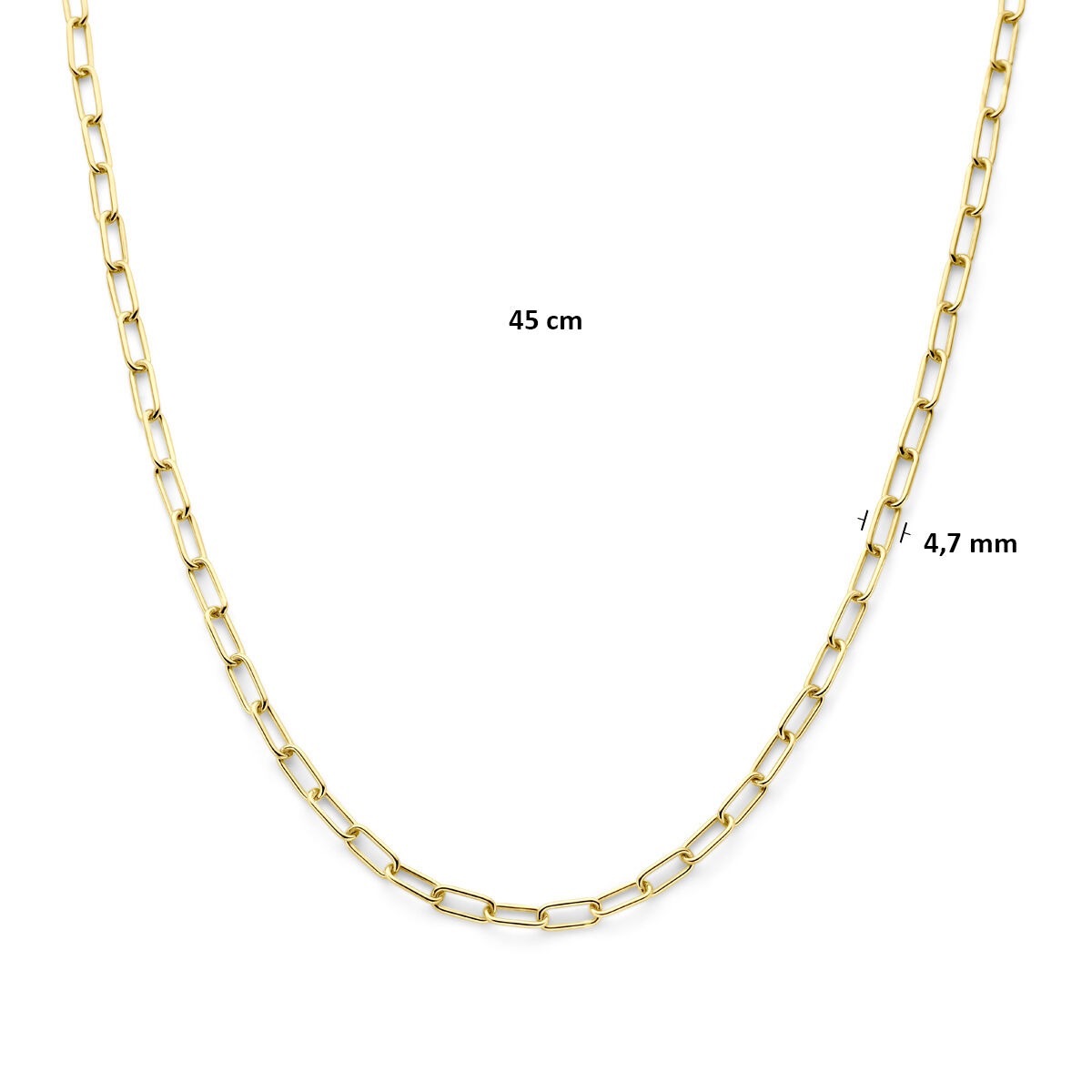Collar de ancla en oro amarillo de 9k con núcleo de plata