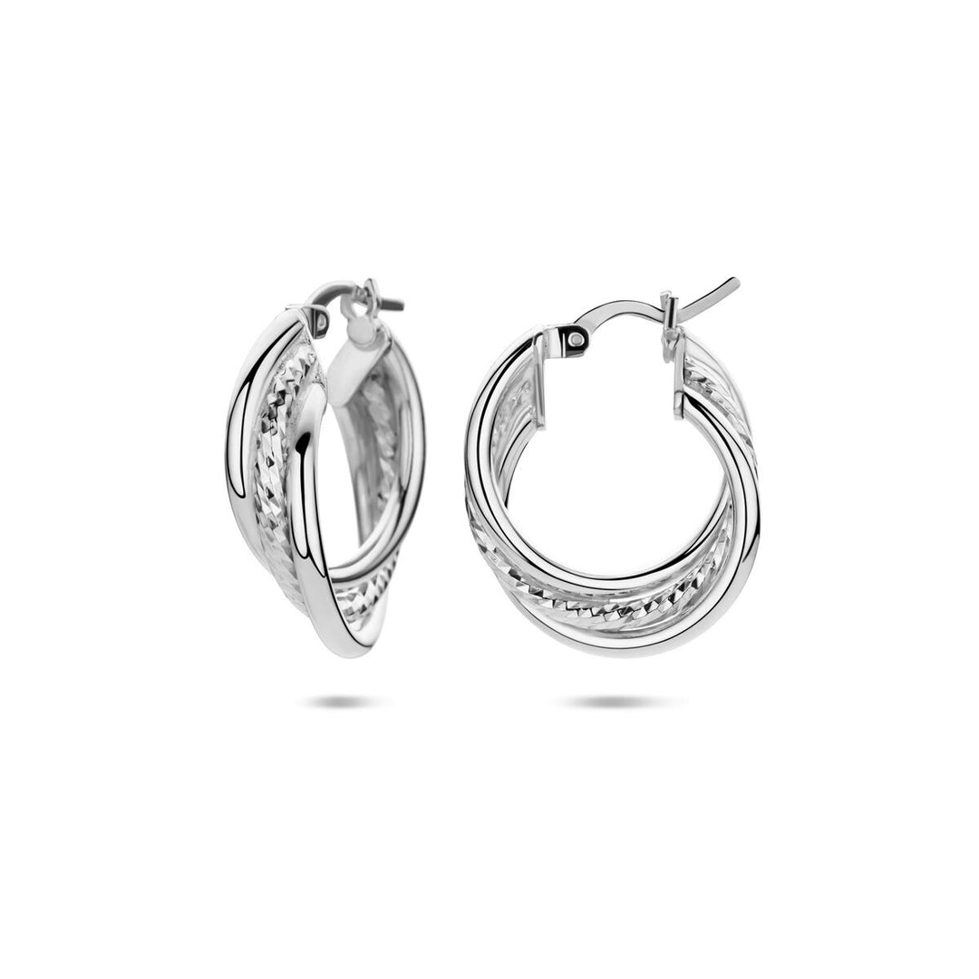 Gerhodineerd zilveren oorringen – 23,5 x 6 mm