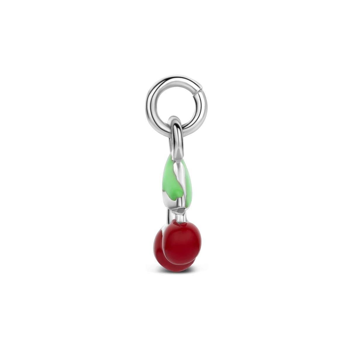 Colgante infantil de plata rodiada con cerezas