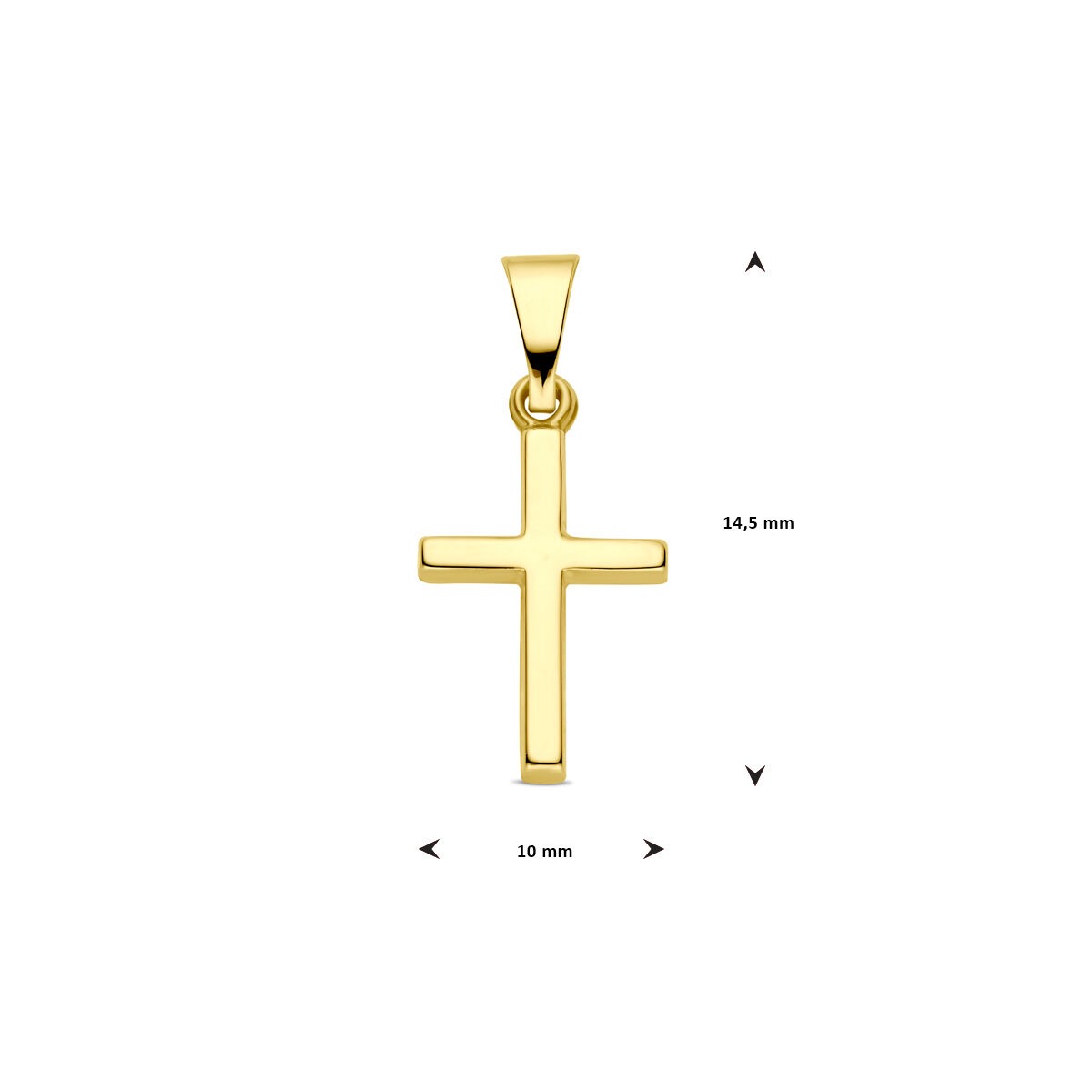 colgante de cruz de oro amarillo 9k