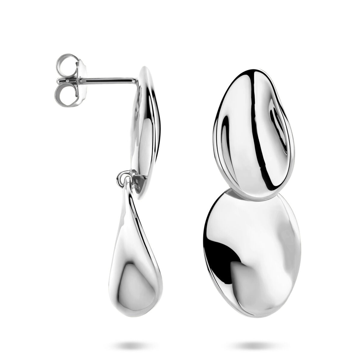 Pendientes de plata rodiada – 32 mm
