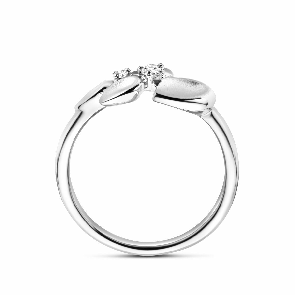 Anillo de mujer de plata rodiada con circonitas – 8,5 mm de ancho