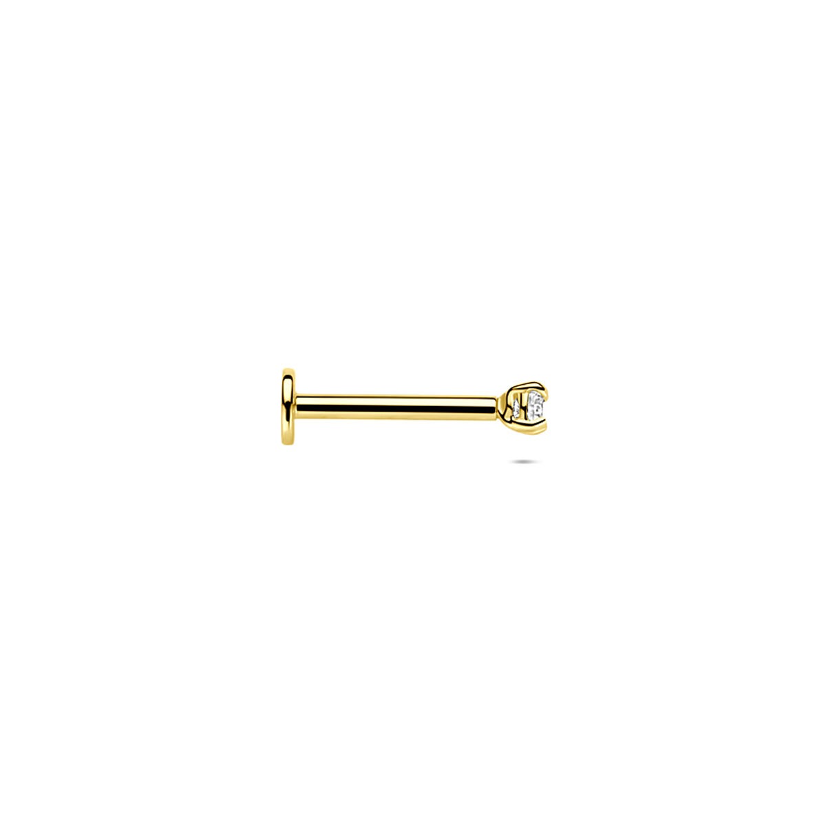 piercing de oro amarillo 14k con circonita