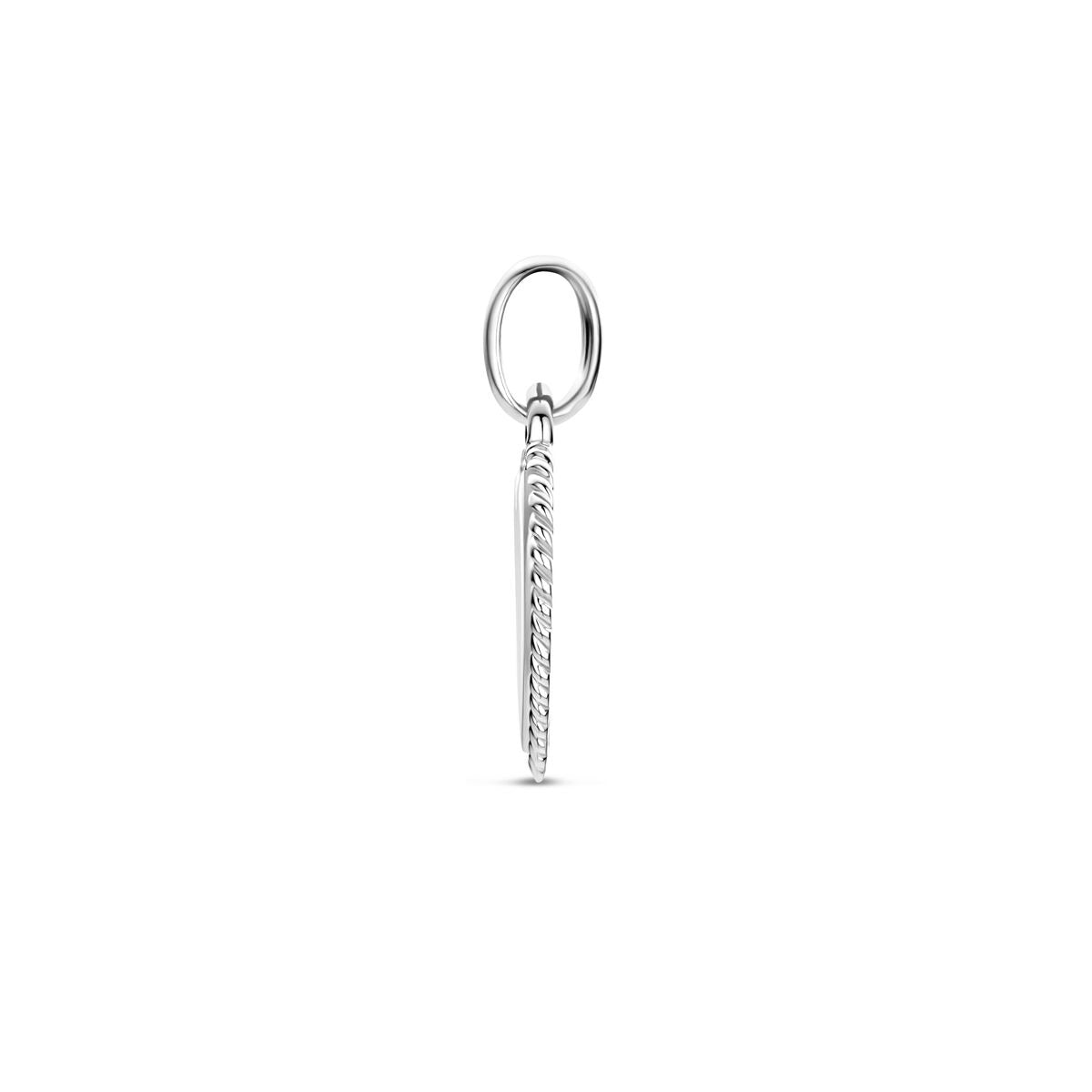 Colgante de grabado en plata rodiada corazón – 19.5mm